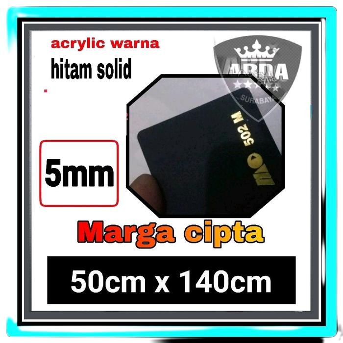 

akrilik 5mm hitam solid 50 x 140 akrilik lembaran marga cipta Stationery