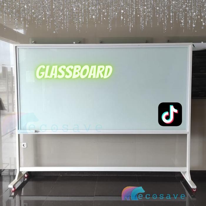 

Glassboard Standing Non Magnetic Papan Tulis Kaca Whiteboard Custom EcoSave