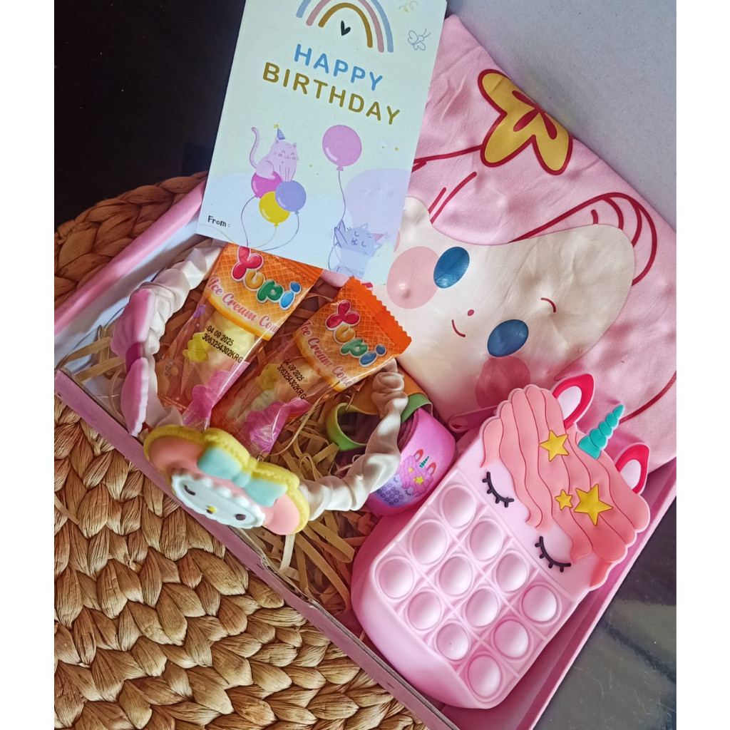 Hampers Kado Ulang Tahun Dress Import Usia 1-12 Tahun - Hadiah kado box anak cewek