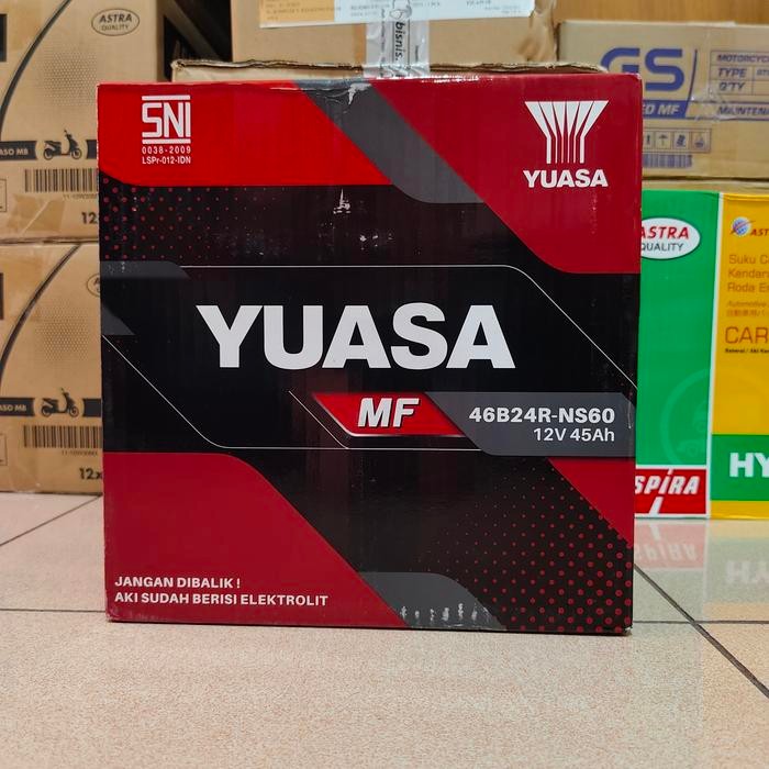 Aki Mobil Avanza, Xenia, Rush, Terios NS60/46B24R YUASA MF AKI KERING 12V / 45AH