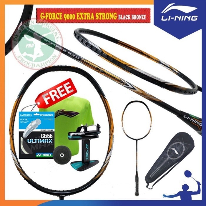 READY Lining G Force 9000 Extra Strong Raket Badminton Original