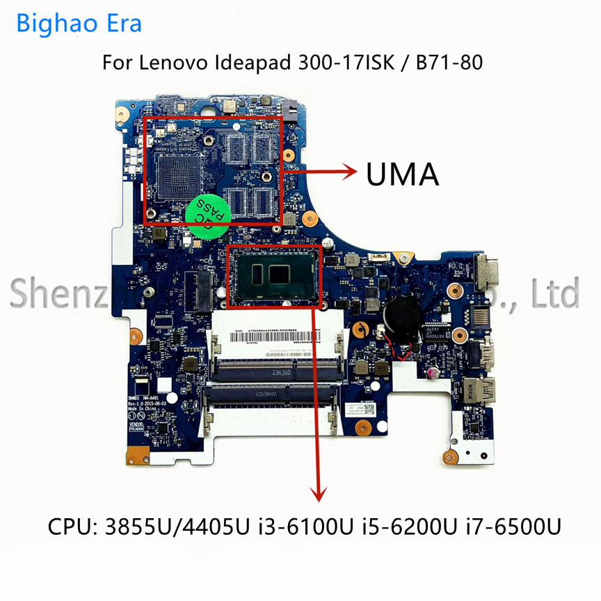 BMWD1 NM-A491 For Lenovo Ideapad 300-17ISK B71-80 Laptop Motherboard With 4405U i3 i5 i7 CPU DDR3L F