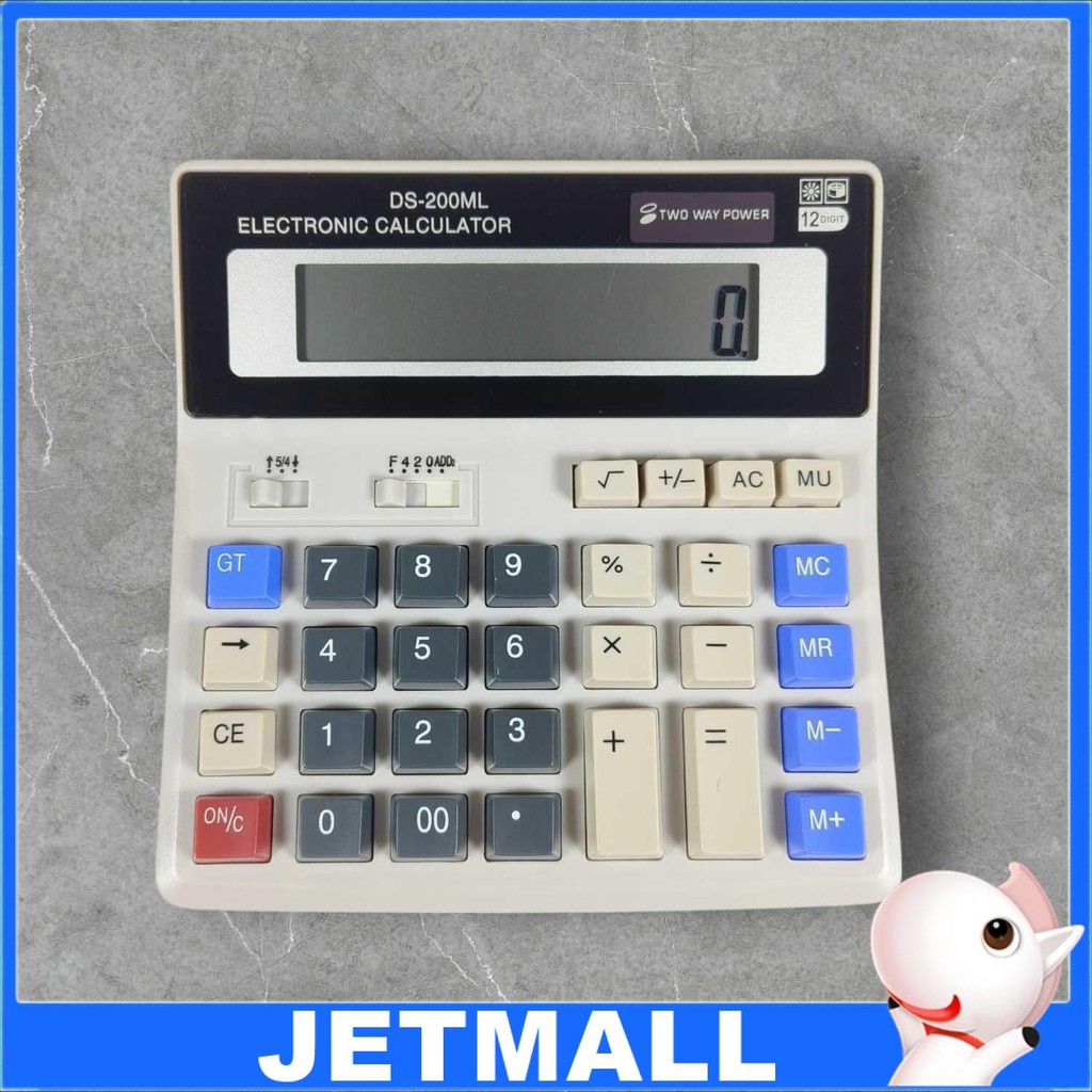 

Jetmall Kalkulator 12 Digit Large LCD Display Two Way Power Solar - DS-200ML