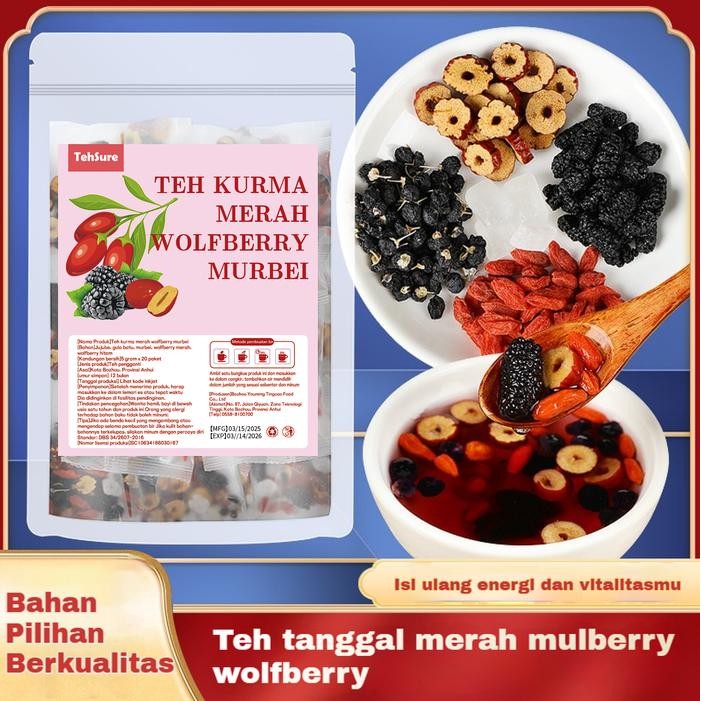 

[COD] Teh bunga kombinasi goji, mulberry, dan jujube untuk pemulihan setelah begadang, cocok untuk