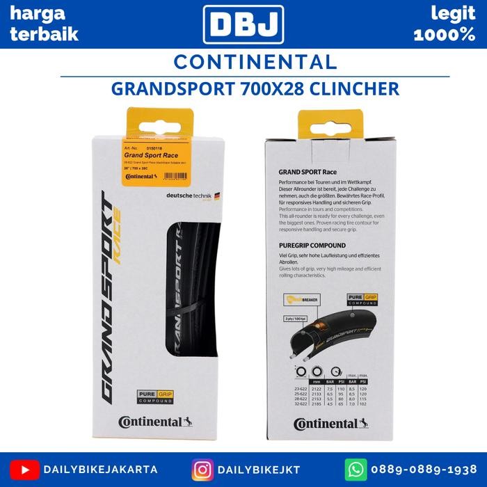 BAN LUAR SEPEDA ROADBIKE CONTINENTAL GRAND SPORT RACE 700X28C BLACK