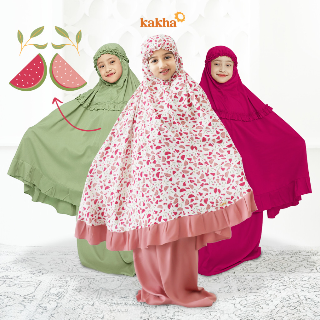 NEW PRODUCT KAKHA - MUKENA ANAK AQSA SERIES (1-9 TAHUN) / MUKENA COUPLE IBU ANAK / MUKENA RAYON /