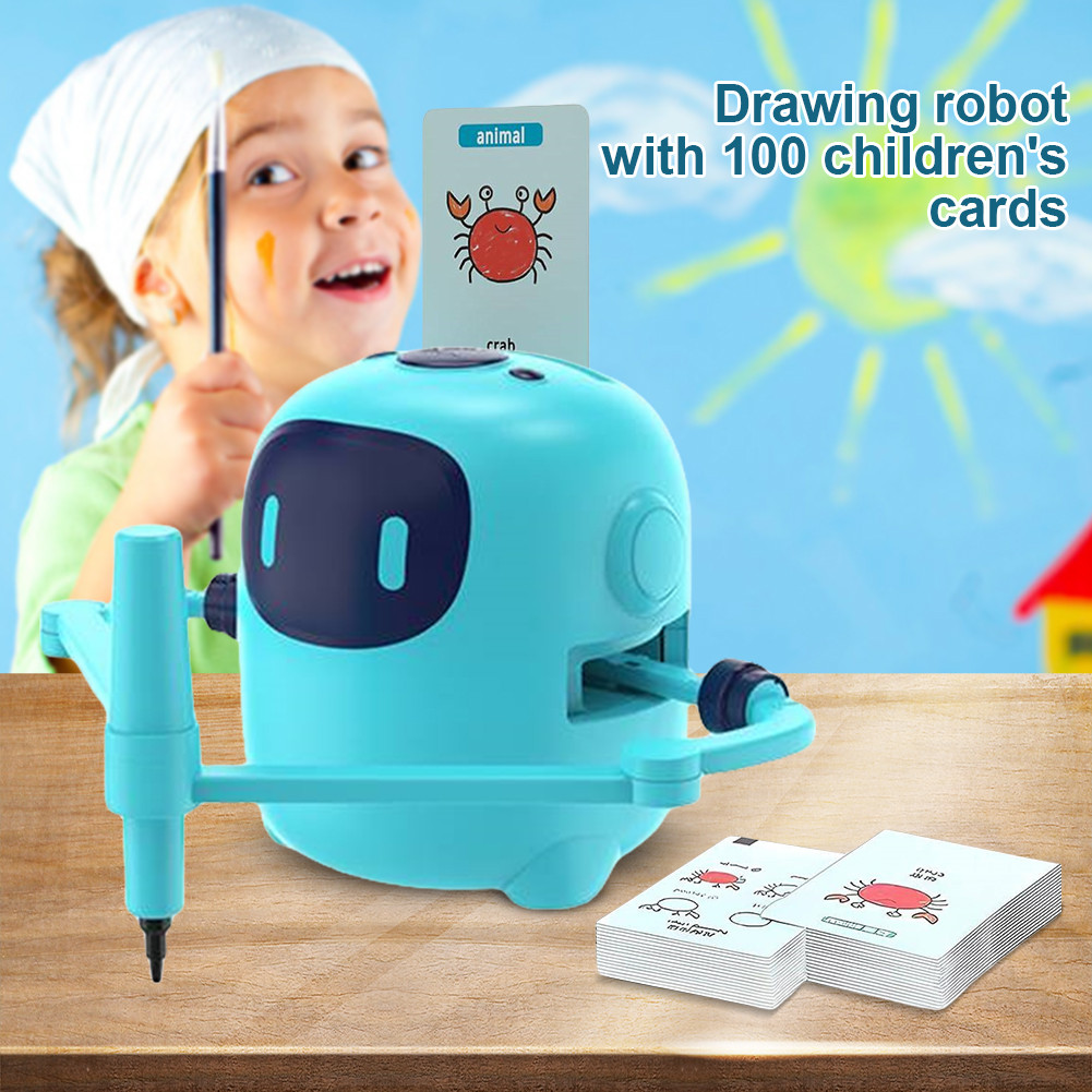 

Kids Drawing Robot Early Educational Toys With 100 Cards Preschool Learning Activities Birthday