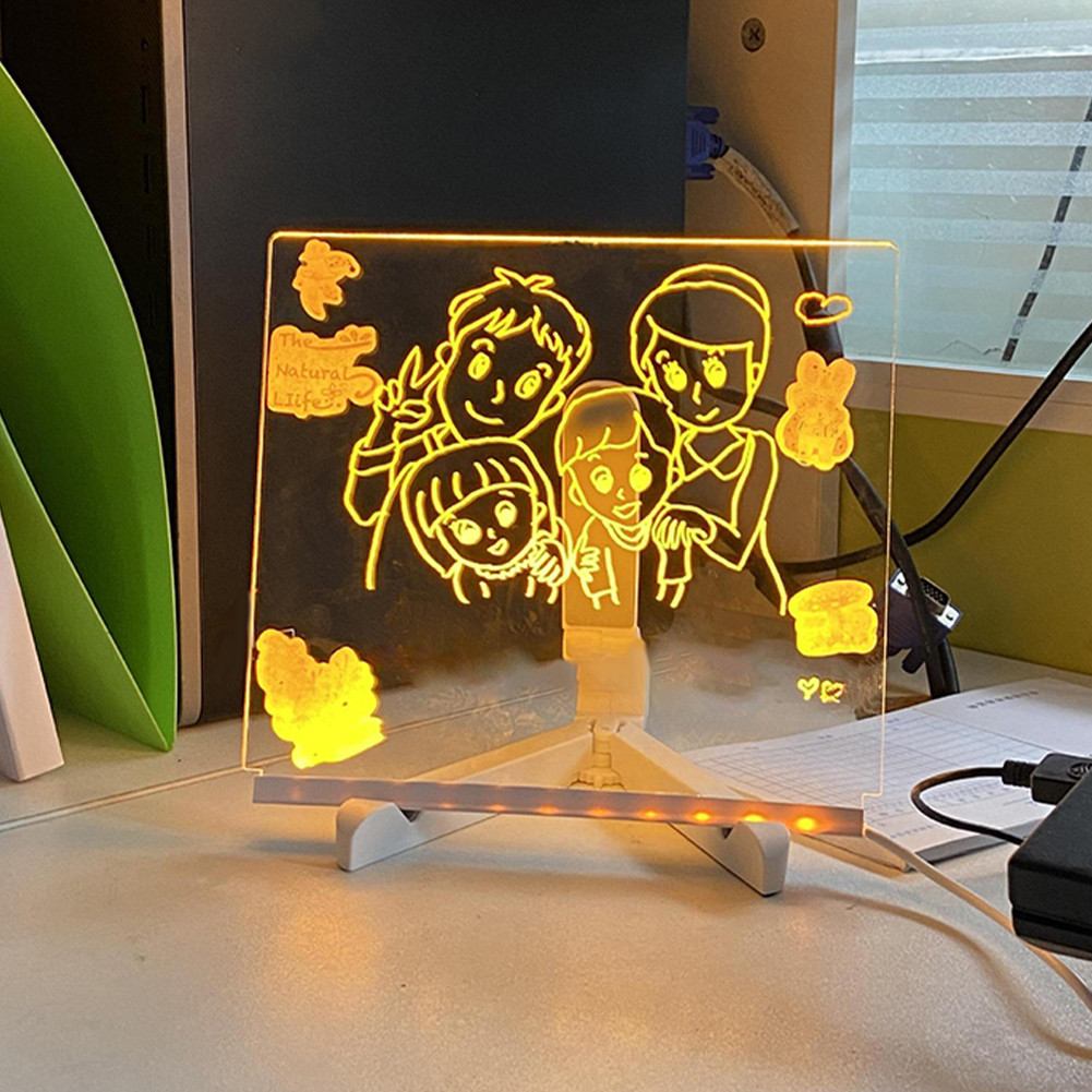 

Christmas Diy Led Note Board With Colors Stand Glowing Drawing Board Acrylic Led Writing Board For