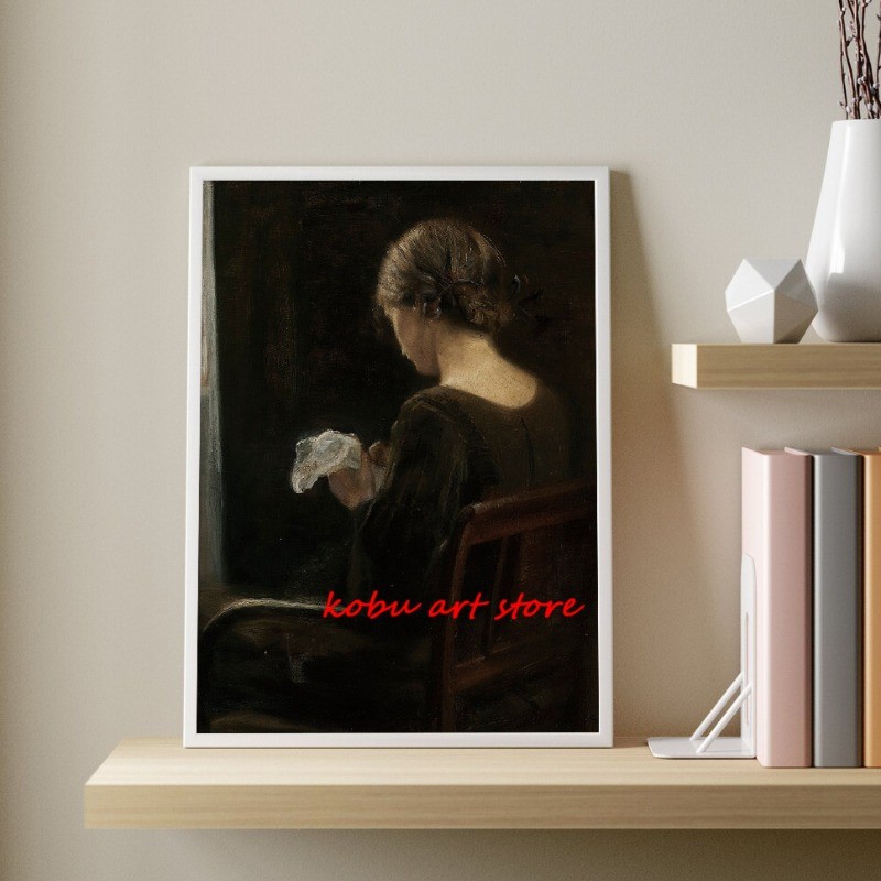 

Antique Victorian Woman Portrait Vintage Posters And Prints Canvas Painting Moody Dark Academia Wall