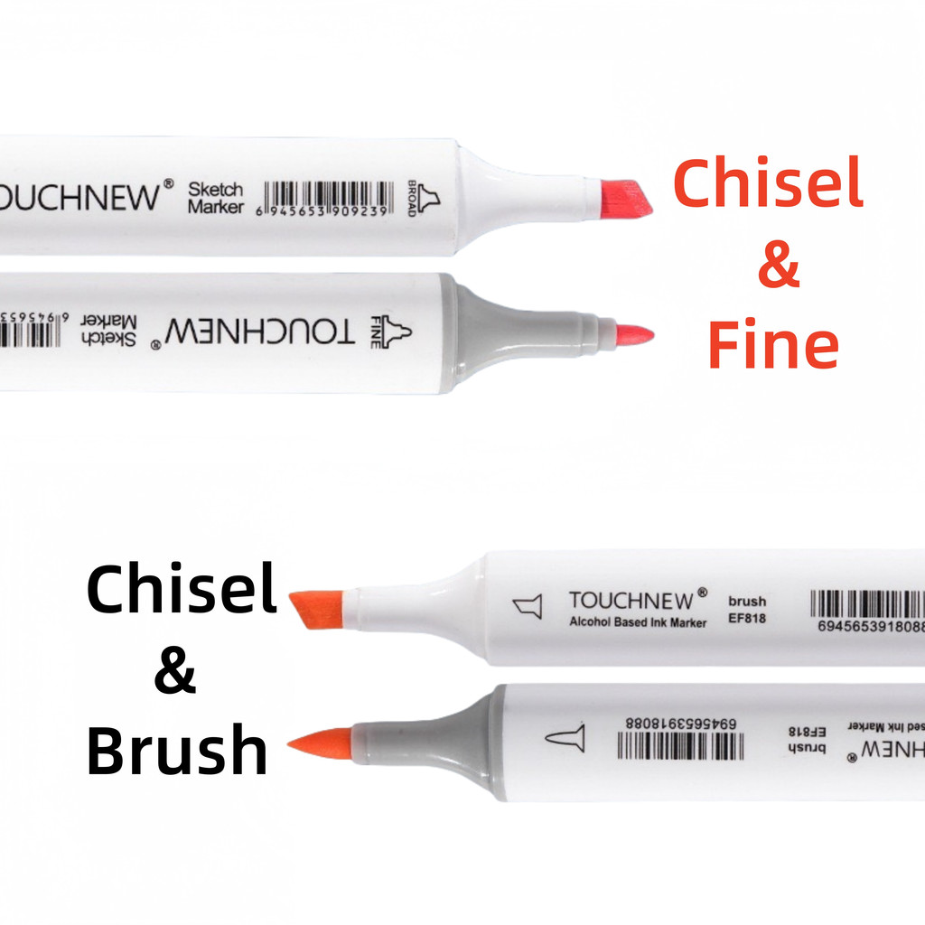 

Touchnew Alcohol Markers Soft Brush,Dual Tip Fine&Chisel / Brush&Chisel Art Markers Set For Adult
