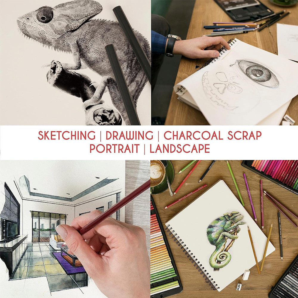 

5.83X9 Inches Sketch Book, Top Spiral Bound Sketch Pad, 1 Pack 100-Sheets (68Lb/100Gsm), Acid Free