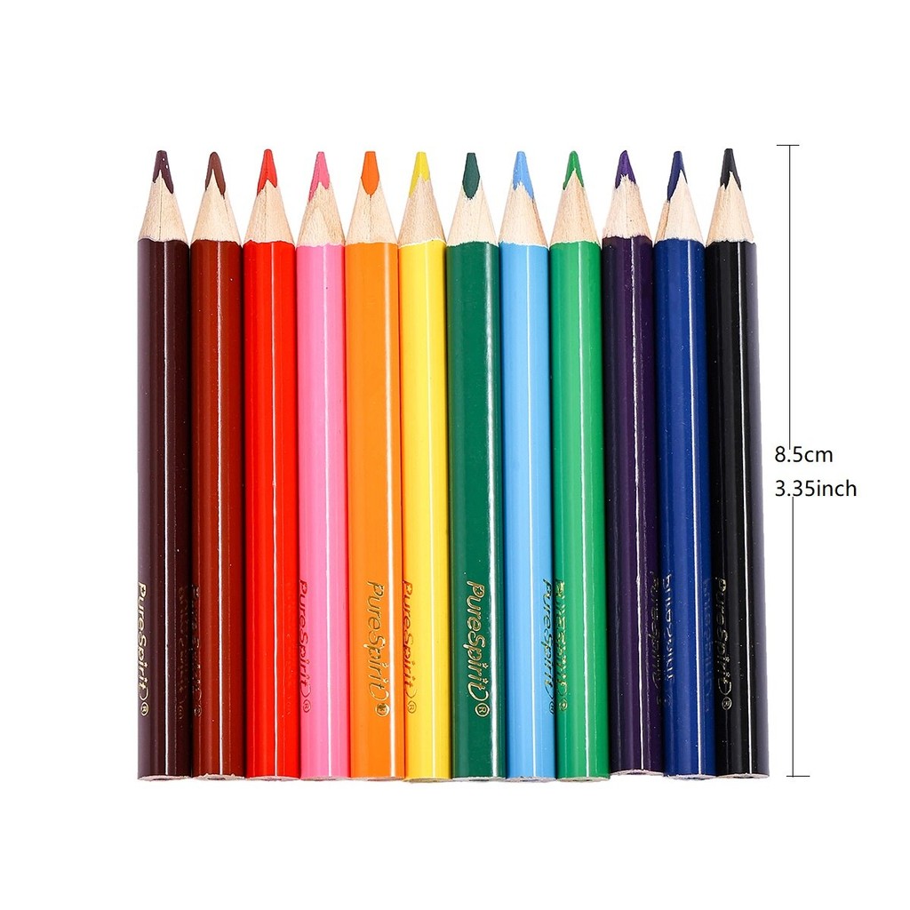 

12 Colors Mini Pencil Set Short Colored Pre-Sharped Pencils For Drawing,Coloring,Shading For