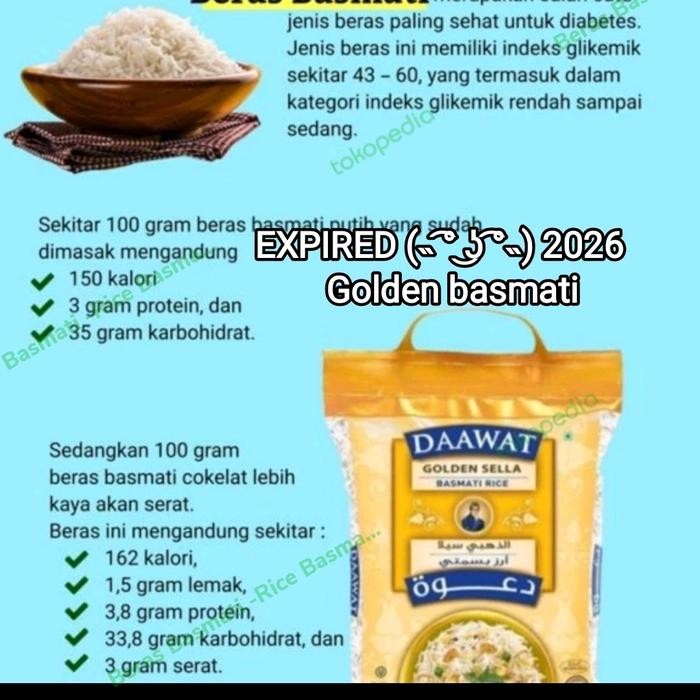 

DAAWAT GOLDEN SELLA RICE BASMATI / BERAS DIABETES DAAWAT / 5 KG ORI