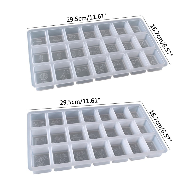 inese Mahjong Tiles Uv Crystal Epoxy Resin Mold 21 Cavities Game Dominoes Silicone Mould Diy