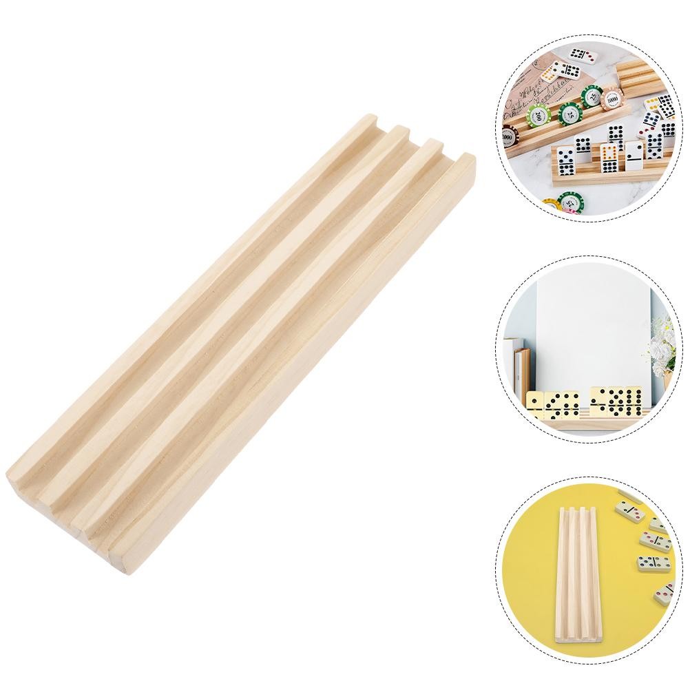 Wooden 5X6 5X1 8Cm Multi Domino Desktop Domino Holders Bases Function Trays Desktop Gaming Base