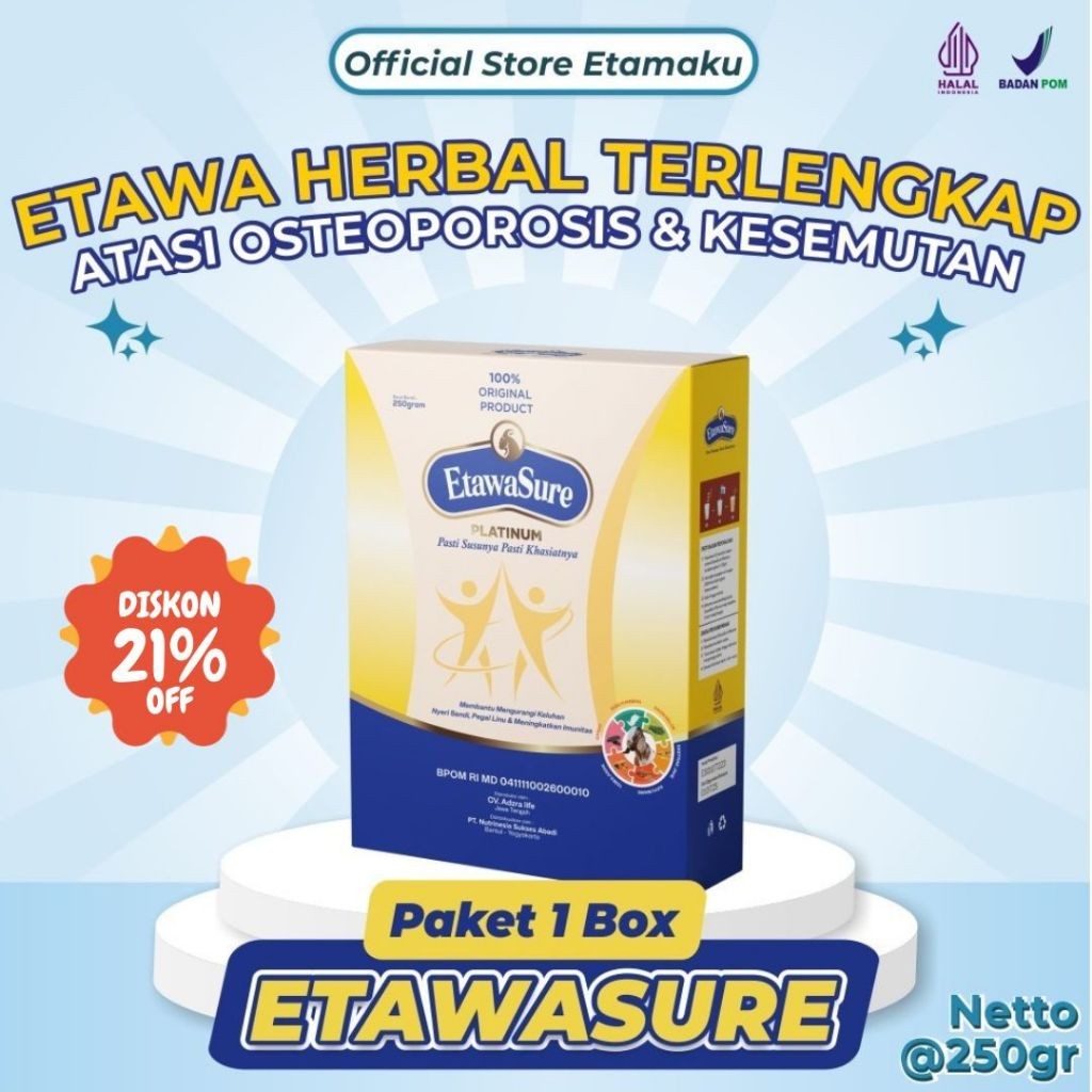 

ETAWASURE 250GR SUSU KAMBING ETAWA PLATINUM UNTUK ASAM URAT NYERI SENDI DAN PEGAL LINU 100% ORIGINAL