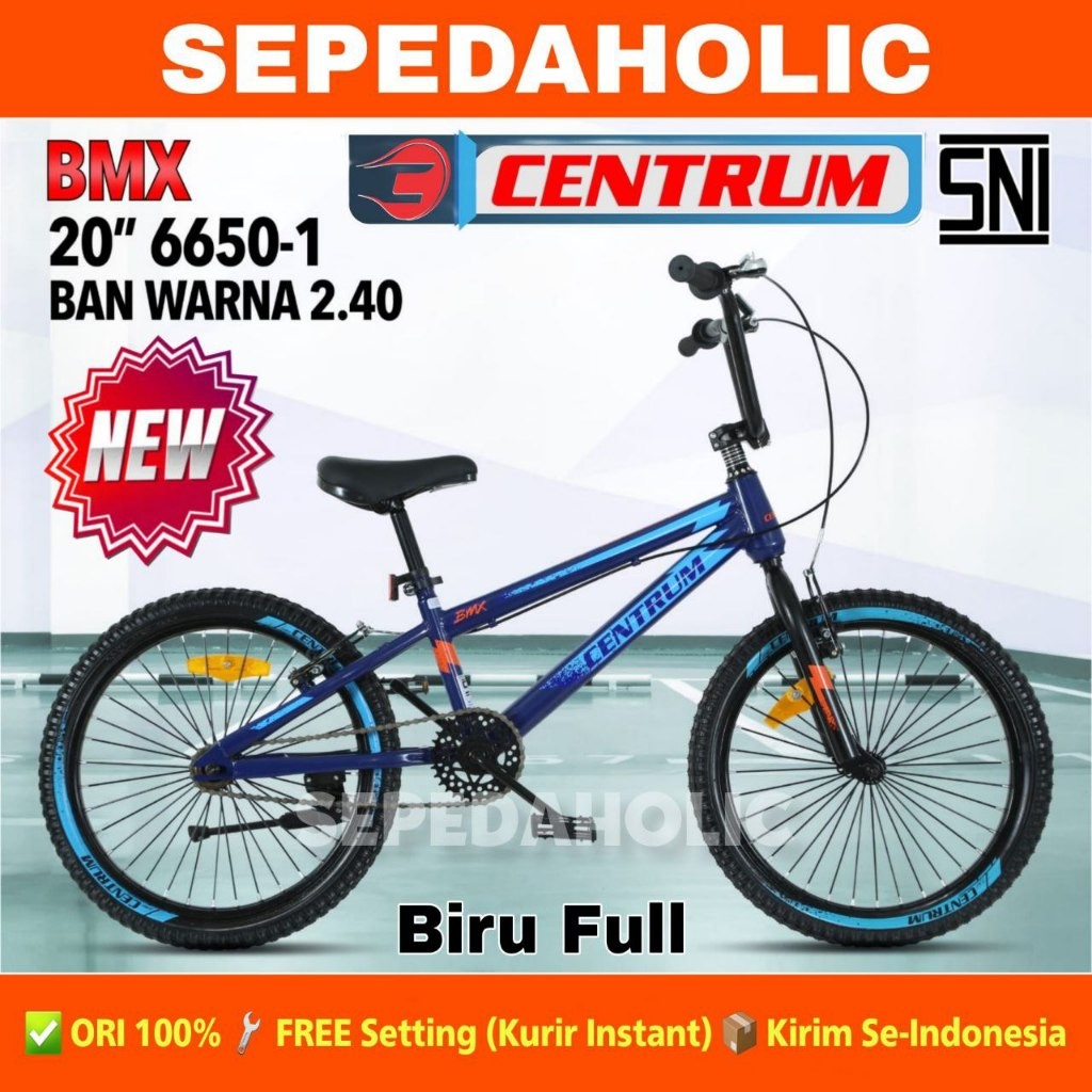 Sepeda Anak Laki BMX CENTRUM 6650-3 Ban 2.40 & Jumbo 3.00 Ukuran 20 Inch Usia 8-12 Tahun