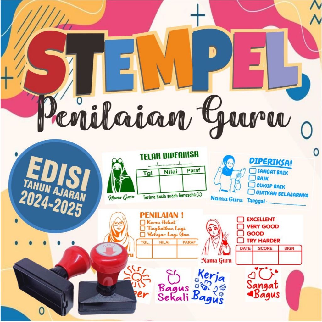 

[READY] [Custom Foto dan Nama] Stempel penilaian guru ukuran 27x55mm