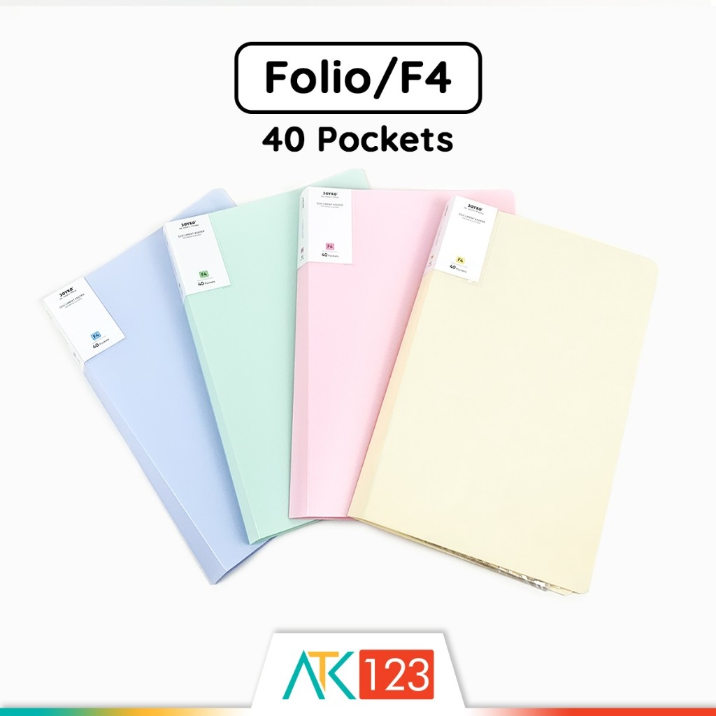 

[READY] Map File / Display Book / Clear Holder / Document Keeper Folio / F4 40 Pockets Pastel Joyko