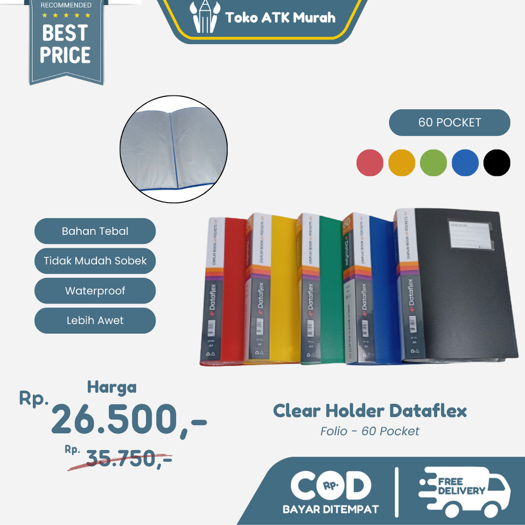 

[READY] Map Plastik Dokumen Display Book 60 Pocket Dataflex Clear Holder