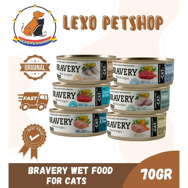 BRAVERY Wet Food for Cats 70gr / Makanan Basah Kucing / Wet Food