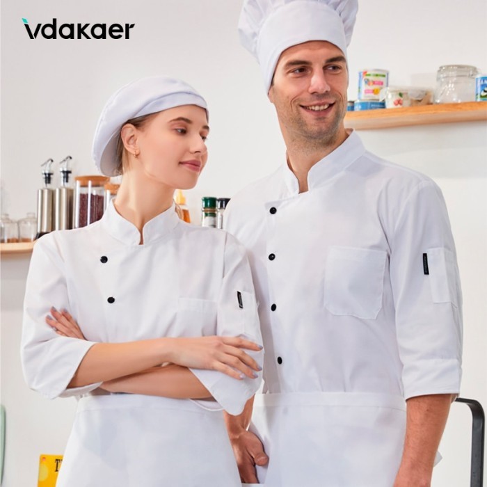 black and white chef outfit chef uniform chef coat Breathable chef