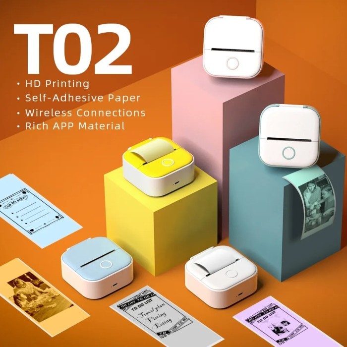 Phomemo T02 Mini Printer Portable Printer Thermal Printing Sticker