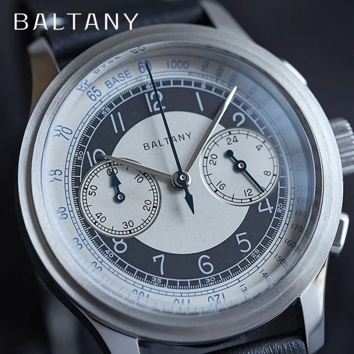 Baltany Tuxedo Chronograpl Vintage Watch VK64 39mm Dial Stainless