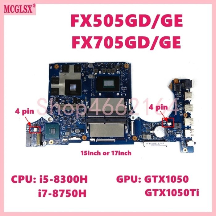 FX505GD i5 i7-8th Gen CPU GTX1050 GTX1050Ti Laptop Motherboard For