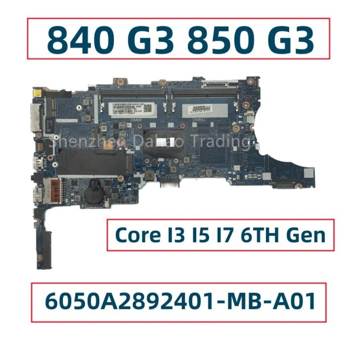 For HP Elitebook 840 G3 850 G3 Laptop Motherboard With Core I3 I5 I7