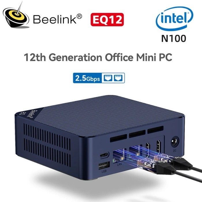 Beelink EQ12 DDR5 Intel 12th N100 Mini PC 8G 500G Type C Desktop