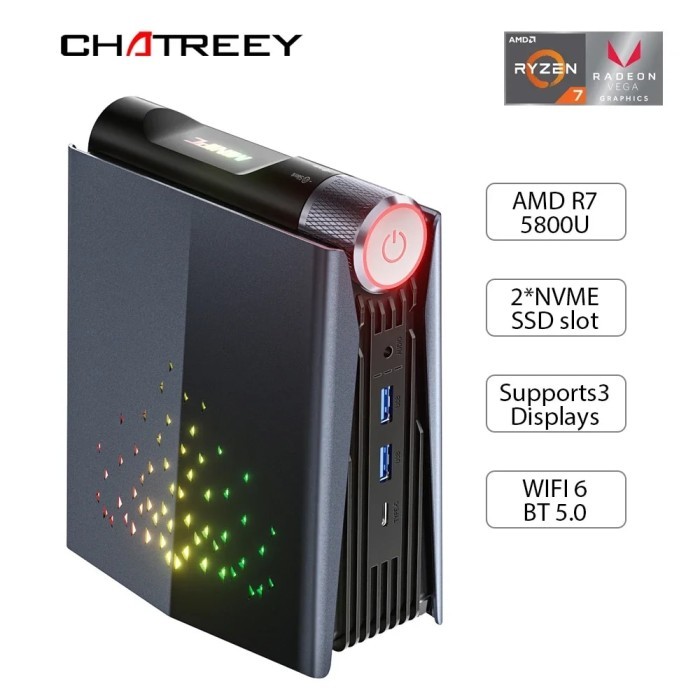 Chatreey AMR5 AM08 Mini PC Ryzen 9 7940HS R7 5700U 7735HS 680M Gaming
