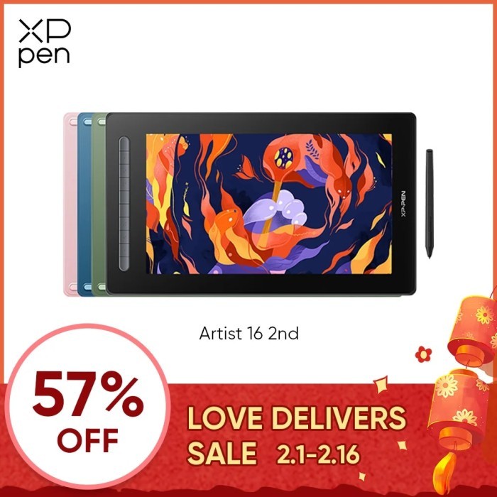 XPPen Artist 16 Graphic Tablet Monitor Drawing Pen Display 127% sRGB
