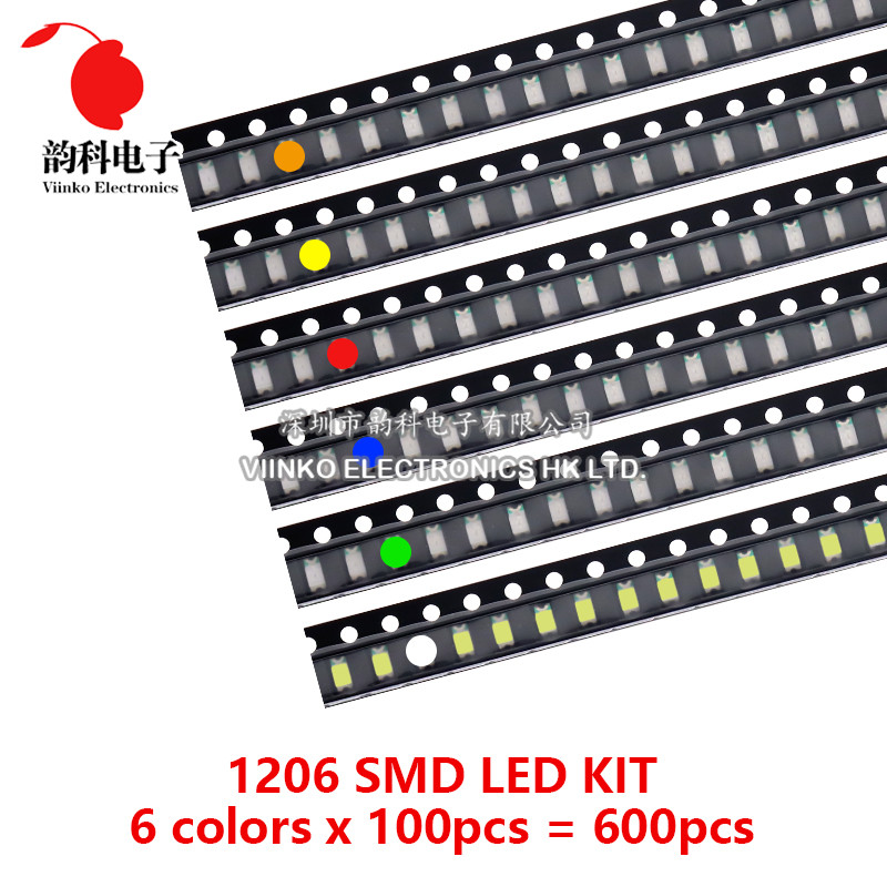 IMPORT 600PCS/500PCS 5050 5730 3528 1206 0805 0603 0402 SMD LED KIT 6COLORSX100PCS/5COLORSX100PCS