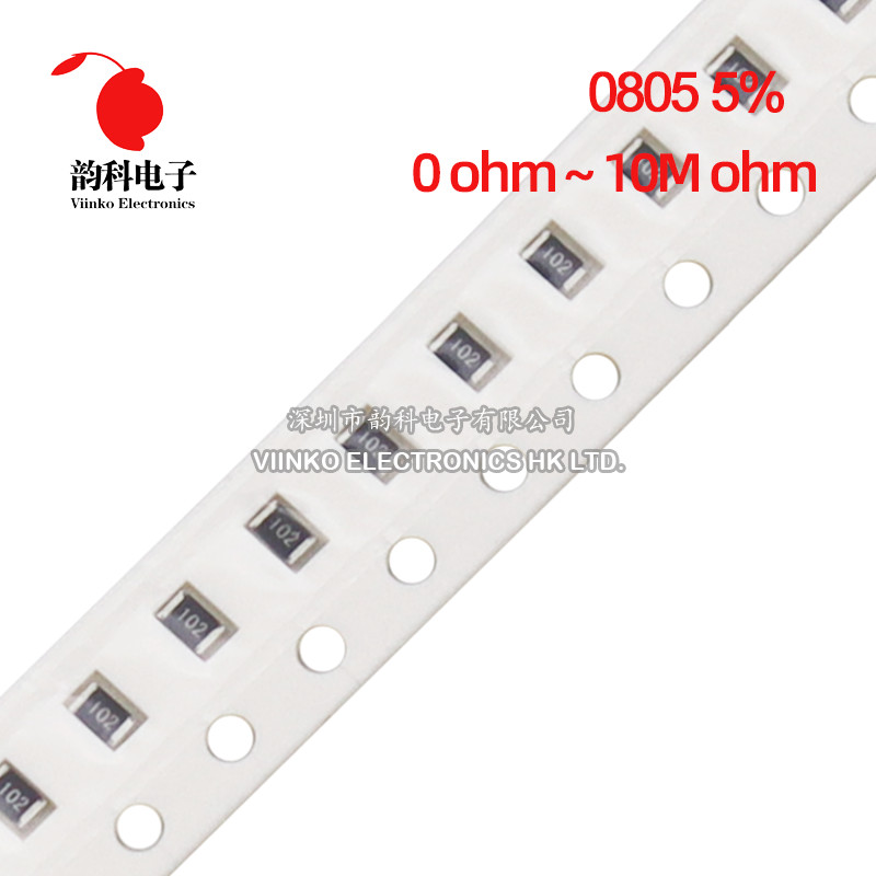 IMPORT 100PCS 0805 5% 1/8W SMD CHIP RESISTOR 0R ~ 10M 1R 10R 100R 220R 330R 470R 1K 2.2K 4.7K 10K