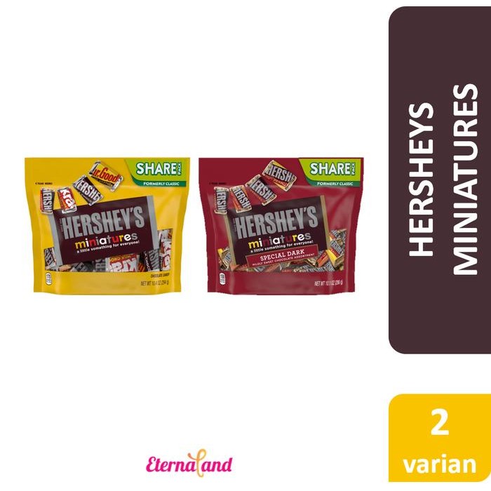 

Hershey Miniatures Chocolate - cokelat impor aneka varian Terlaris