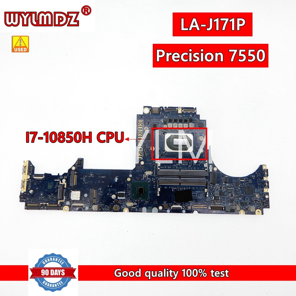 FDX50 LA-J171P I7-10850H CPU Notebook Mainboard For Dell Precision 7550 Laptop Motherboard CN 090NVT