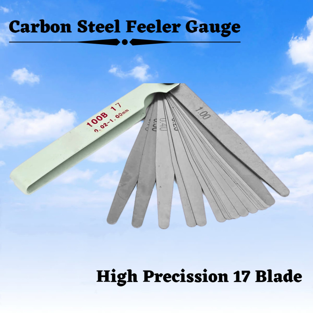 Feeler gauge 0.02 - 1 mm 17 alat pengukur celah 0.02mm
