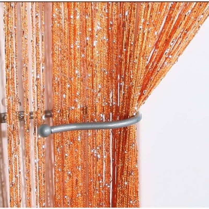 TIRAI BENANG GLITER ORANGE/TIRAI PINTU/TIRAI KOREA/TIRAI BENANG/TIRAI GLITER/TIRAI DEKOR/TIRAI UNIK