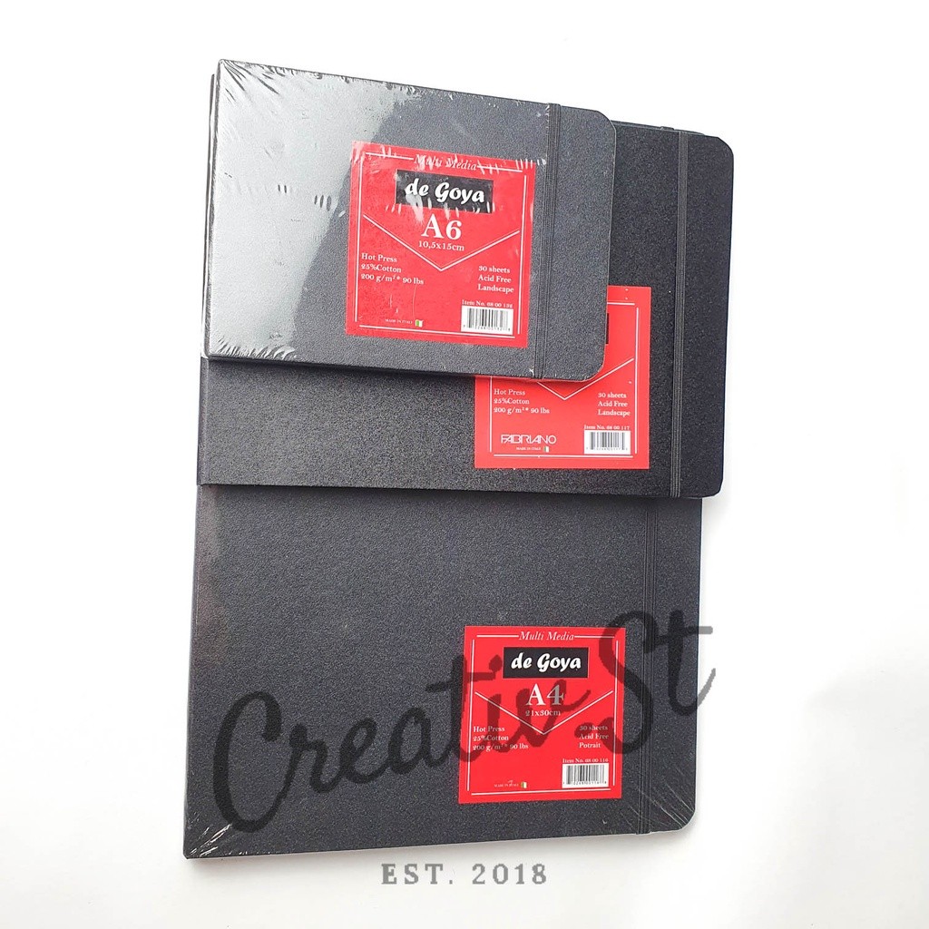 

[READY] De Goya Stitch Watercolor Book A6 A5 A4 Hot Press Potrait Landscape Buku Sketsa Lukis Cat