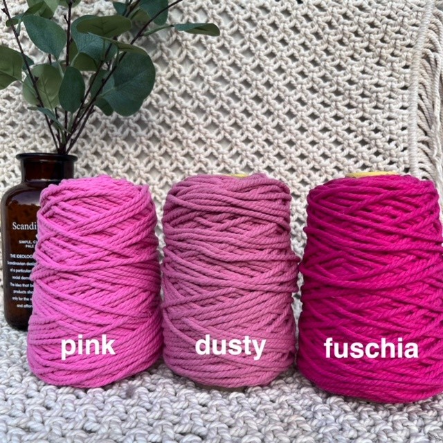 

JH8 Tali macrame 4mm katun 500gr cotton rope benang warna