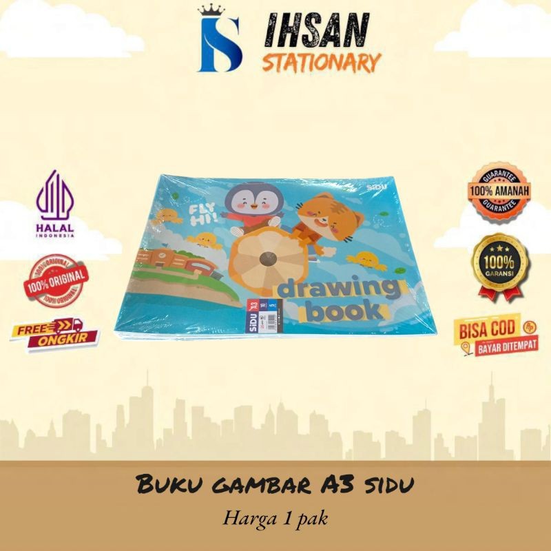 

[READY] Buku Gambar Sidu A3 isi 5 buku (1 Pack)