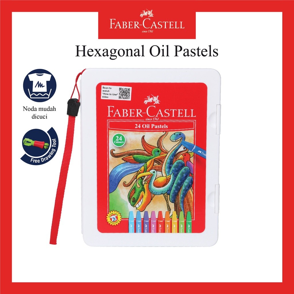 

[READY] Hexagonal Oil Pastel 24 Warna / Crayon Krayon Faber Castell / Free Perpect Drawing Tools