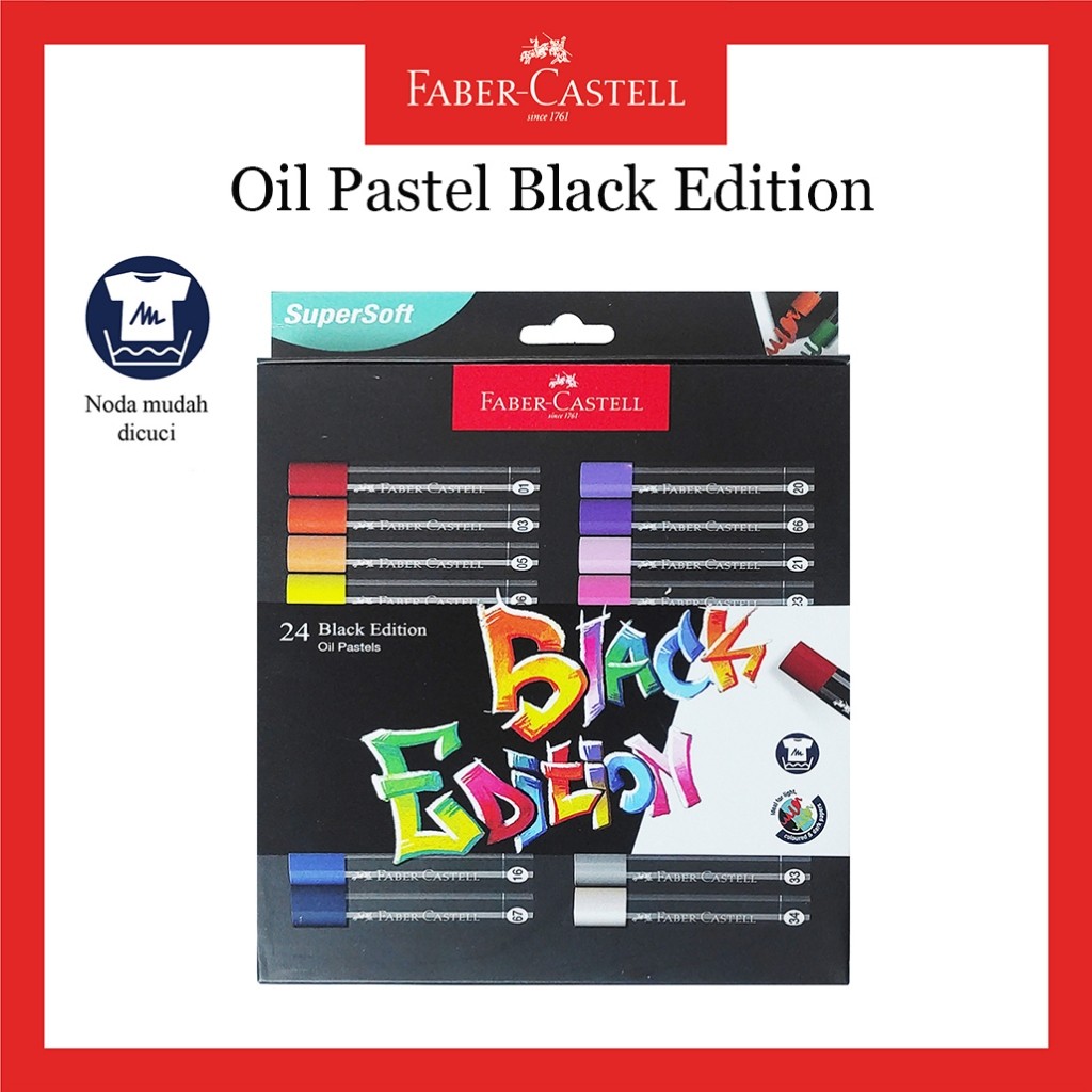 

[READY] Black Edition Oil Pastel Set- 24 Warna / Crayon Krayon Faber Castell