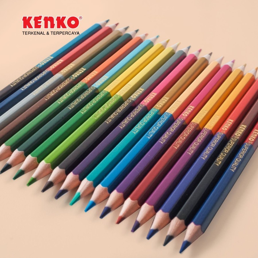 

[READY] Pensil Warna KENKO Bicolor 48 warna / Coloring Pencil