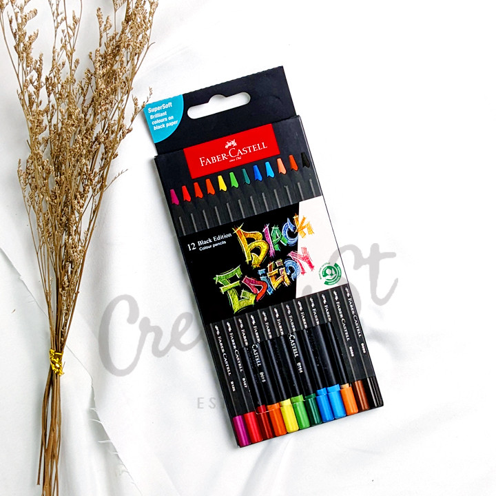 

[READY] FABER CASTELL Colour Pencil 12 24 Warna Black Edition Series Pensil Warna Color