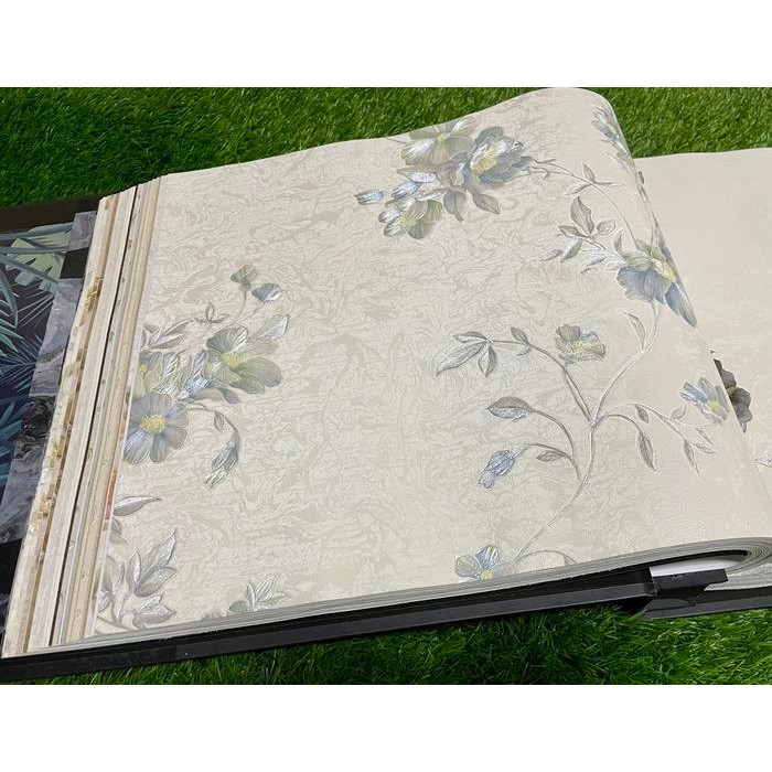 Wallpaper Dinding Bunga Biru Vintage