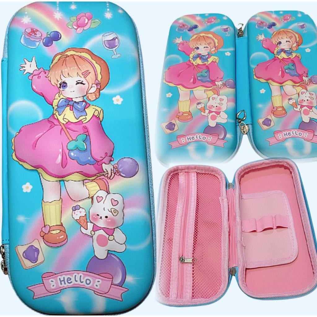 

JH8 Tempat Kotak Pensil Pulpen 3D Timbul EVA Unicorn Dinosaurus Astronot 22CM Anak Sekolah / Pencil