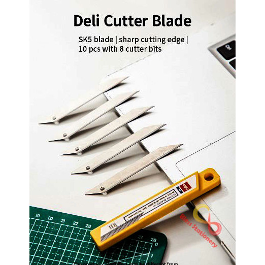 

JH8 isi cutter 30 derajat DELI isi ulang cuter runcing Refill Cutter Blade 30 Degree (DUS=36box) -