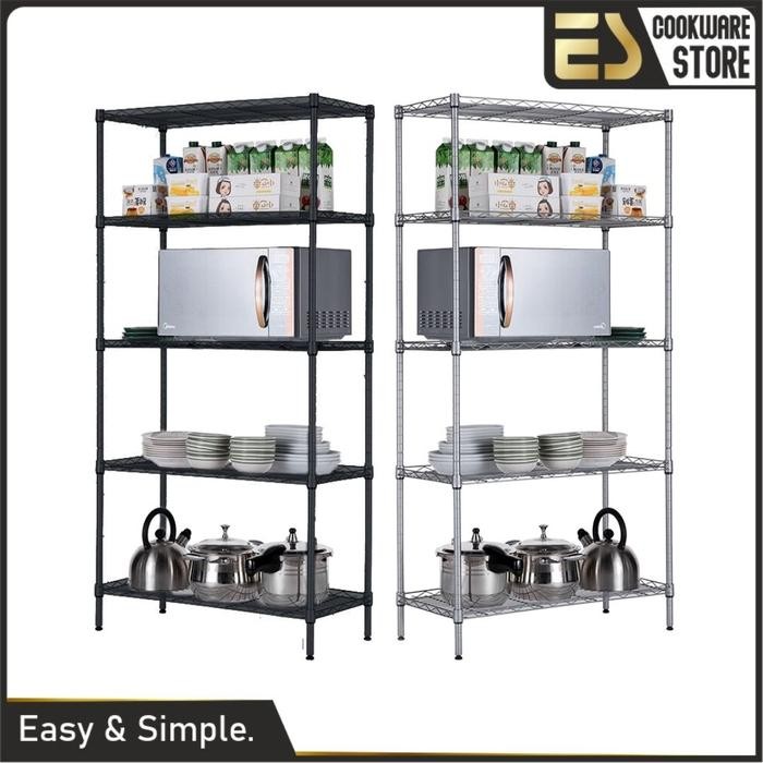 ES Rak Tingkat Serbaguna Rak 5 Susun Rak Penyimpanan Rak Susun Dapur